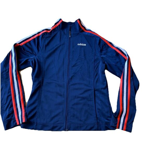 VTG Y2K Adidas 3 Stripe Jacket Trefoil Track Blue Orange FL GATORS Satin Women S - Picture 4 of 13